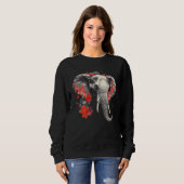 Elephant Flowers Music Animal Elephant Sweatshirt (Vorne ganz)
