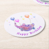 Elephant Flying Birthday Paper Untersetzer Balloon (Angewinkelt)
