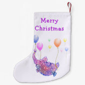 Elephant Flying Funny Weihnachts-Strumpf Kleiner Weihnachtsstrumpf (Rückseite)