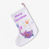 Elephant Flying Funny Weihnachts-Strumpf Kleiner Weihnachtsstrumpf (Rückseite (Hängend))