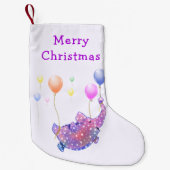Elephant Flying Funny Weihnachts-Strumpf Kleiner Weihnachtsstrumpf (Vorderseite)