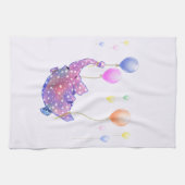 Elephant Flying Kitchen Towel Colorful Balloons Geschirrtuch (Horizontal)