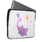 Elephant Flying Laptop Sleeve farbenfrohe Balloons (Vorne Rechts)