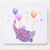 Elephant Flying mit farbenfrohen Balloons Mouse Pa Mousepad (Vorne)