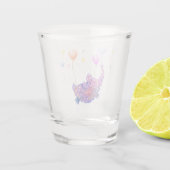 Elephant Flying with Balloons Funny Shot Glass Schnapsglas (Rückseite)