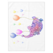 Elephant Flying with Balloons Funny Tablecloth Tischdecke (Vorderseite)