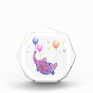 Elephant Flying with Colorful Balloons Foto Block