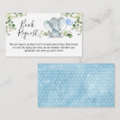 Elephant Foliage Baby Shower Book Anfrage Begleitkarte (Vorne/Hinten)
