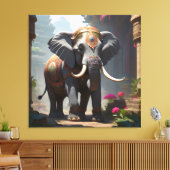 Elephant Folk Art Malerei Leinwanddruck (Insitu (Wohnzimmer))