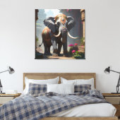 Elephant Folk Art Malerei Leinwanddruck (Insitu (Schlafzimmer))