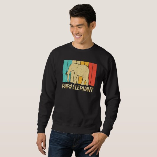Elephant For Men Dad Indian Elephant Mammoth Vinta Sweatshirt (Vorne ganz)