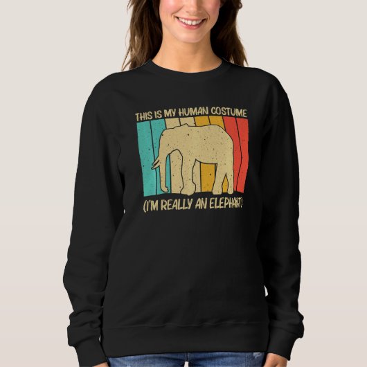 Elephant For Men Women Indian Elephant Mammoth Vin Sweatshirt (Vorderseite)