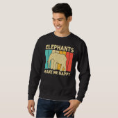 Elephant For Men Women Indian Elephant Mammoth Vin Sweatshirt (Vorne ganz)