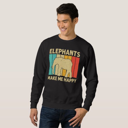 Elephant For Men Women Indian Elephant Mammoth Vin Sweatshirt (Vorne ganz)