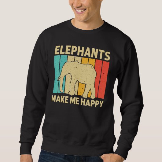 Elephant For Men Women Indian Elephant Mammoth Vin Sweatshirt (Vorderseite)