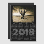 Elephant Foto 2018 Kalender Magnetkarte (Vorne/Hinten)