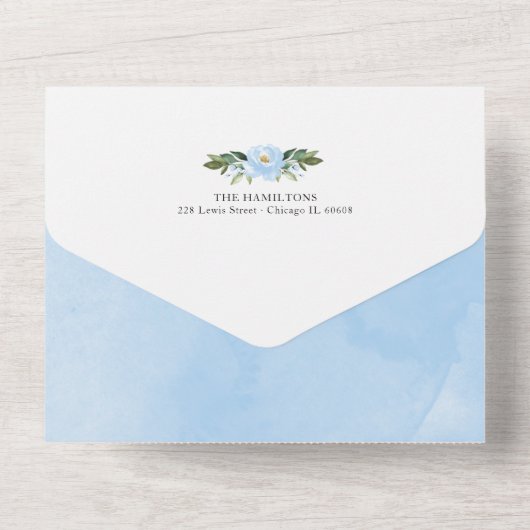 Elephant Foto Birth Announcement Card All In One Einladung (Rückseite)