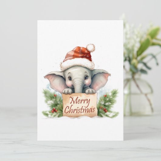 Elephant Frohe Weihnachten (Stehend Vorderseite)