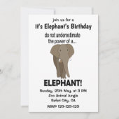 Elephant Funny Niedlich Elephant Geburtstag Einladung (Vorderseite)
