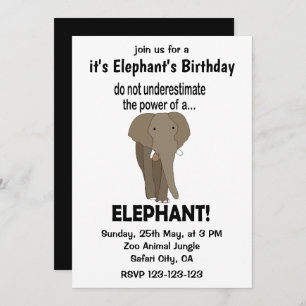 Elephant Funny Niedlich Elephant Geburtstag Einladung