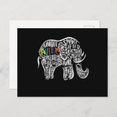 Elephant für Autismus Feiertagspostkarte (Vorne/Hinten)