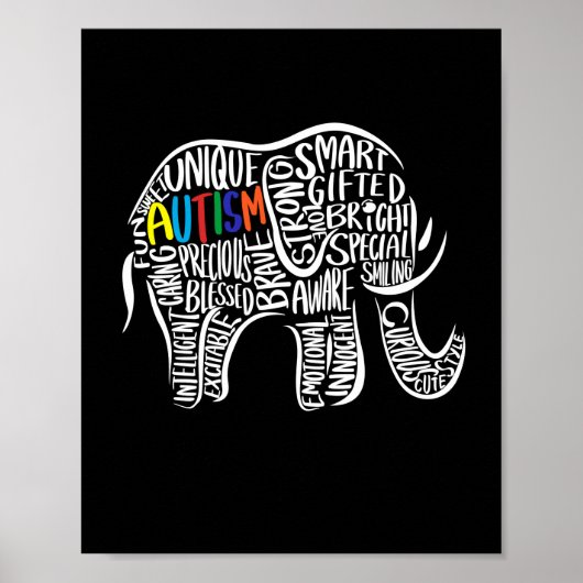 Elephant für Autismus Poster (Vorne)