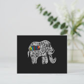 Elephant für Autismus Postkarte (Stehend Vorderseite)
