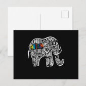 Elephant für Autismus Postkarte (Vorne/Hinten)