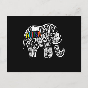 Elephant für Autismus Postkarte