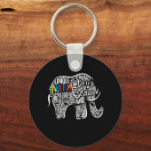 Elephant für Autismus Schlüsselanhänger (Vorderseite)