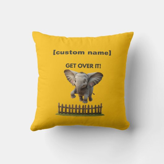 Elephant für benutzerdefinierten Text oder Namen Kissen (Rückseite)