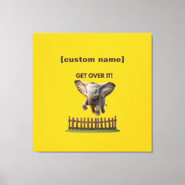 Elephant für benutzerdefinierten Text oder Namen Leinwanddruck