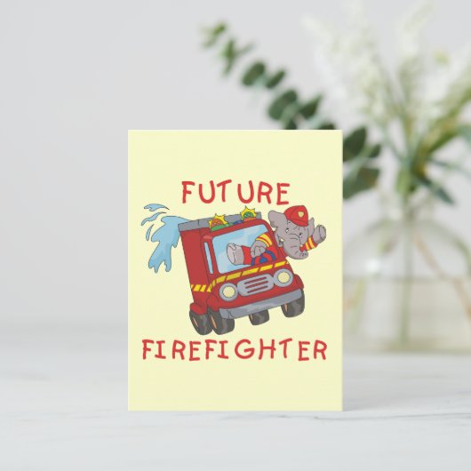 Elephant Future Firefighter Tshirts und Geschenke Postkarte (Stehend Vorderseite)