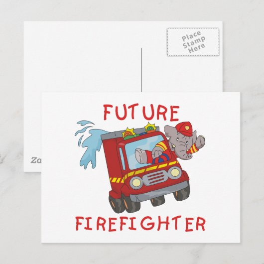 Elephant Future Firefighter Tshirts und Geschenke Postkarte (Vorne/Hinten)
