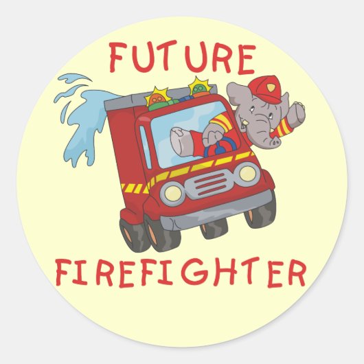 Elephant Future Firefighter Tshirts und Geschenke Runder Aufkleber (Vorderseite)
