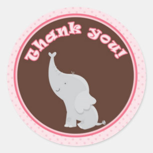Elephant-Gabe-Prämie-Etikett Aufkleber Pink Brown