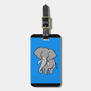 ELEPHANT - Gefährdete Tiere - Erhaltung - Blau Gepäckanhänger