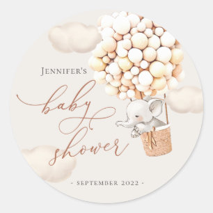 Elephant Gefallen Tags! Baby Shower Classic Round  Runder Aufkleber