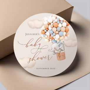 Elephant Gefallen Tags! Baby Shower Classic Round  Runder Aufkleber