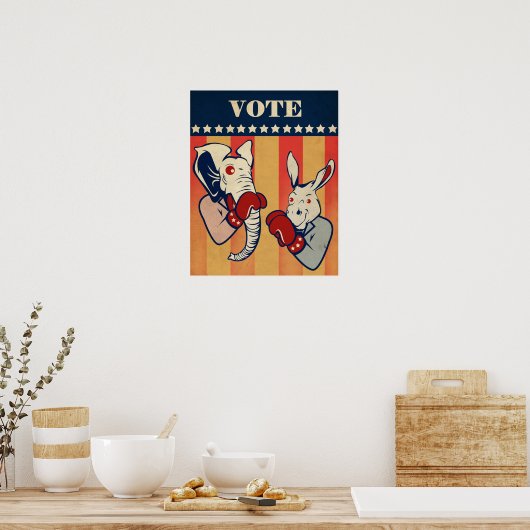 Elephant gegen Donkey Poster (Küche)