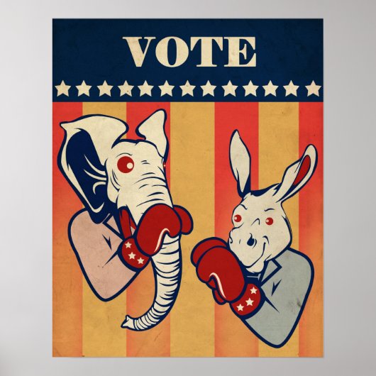 Elephant gegen Donkey Poster (Vorne)