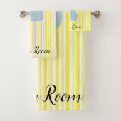 Elephant Gelb Streifen Badezimmer Handtuchhalter S Badhandtuch Set (Insitu)