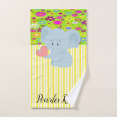 Elephant Gelb Streifen Badezimmer Handtuchhalter S Badhandtuch Set (Handtuch)