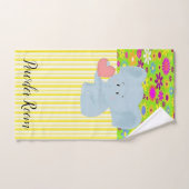 Elephant Gelb Streifen Badezimmer Handtuchhalter S Badhandtuch Set (Handtuch)