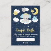 Elephant Gelb und Navy Baby Duwer Windelwanne Begleitkarte (Vorderseite)