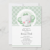 Elephant Gender Neutral Baby Dusche Einladung (Vorderseite)