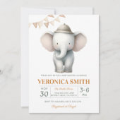 Elephant Gender Neutral Baby Shower  Einladung (Vorderseite)