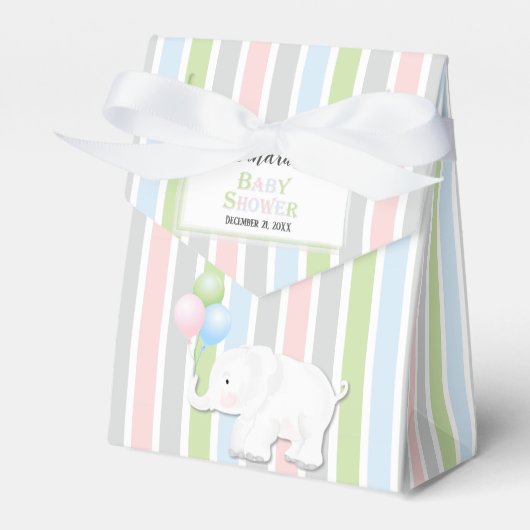 Elephant Gender Neutral | Babydusche Geschenkschachtel (Vorderseite)