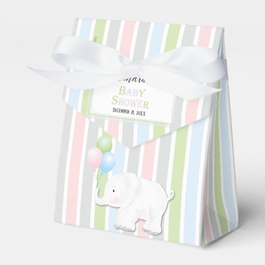 Elephant Gender Neutral | Babydusche Geschenkschachtel (Vorderseite)