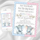 Elephant Gender Reveal Baby Shower Einladungen